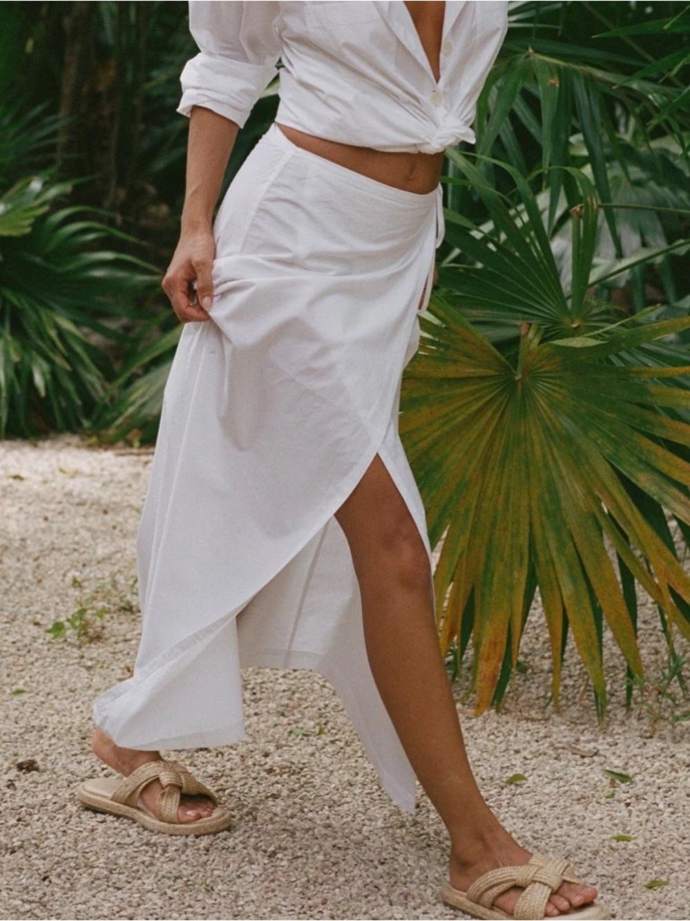 Vitamin A White Wrap Maxi Skirt